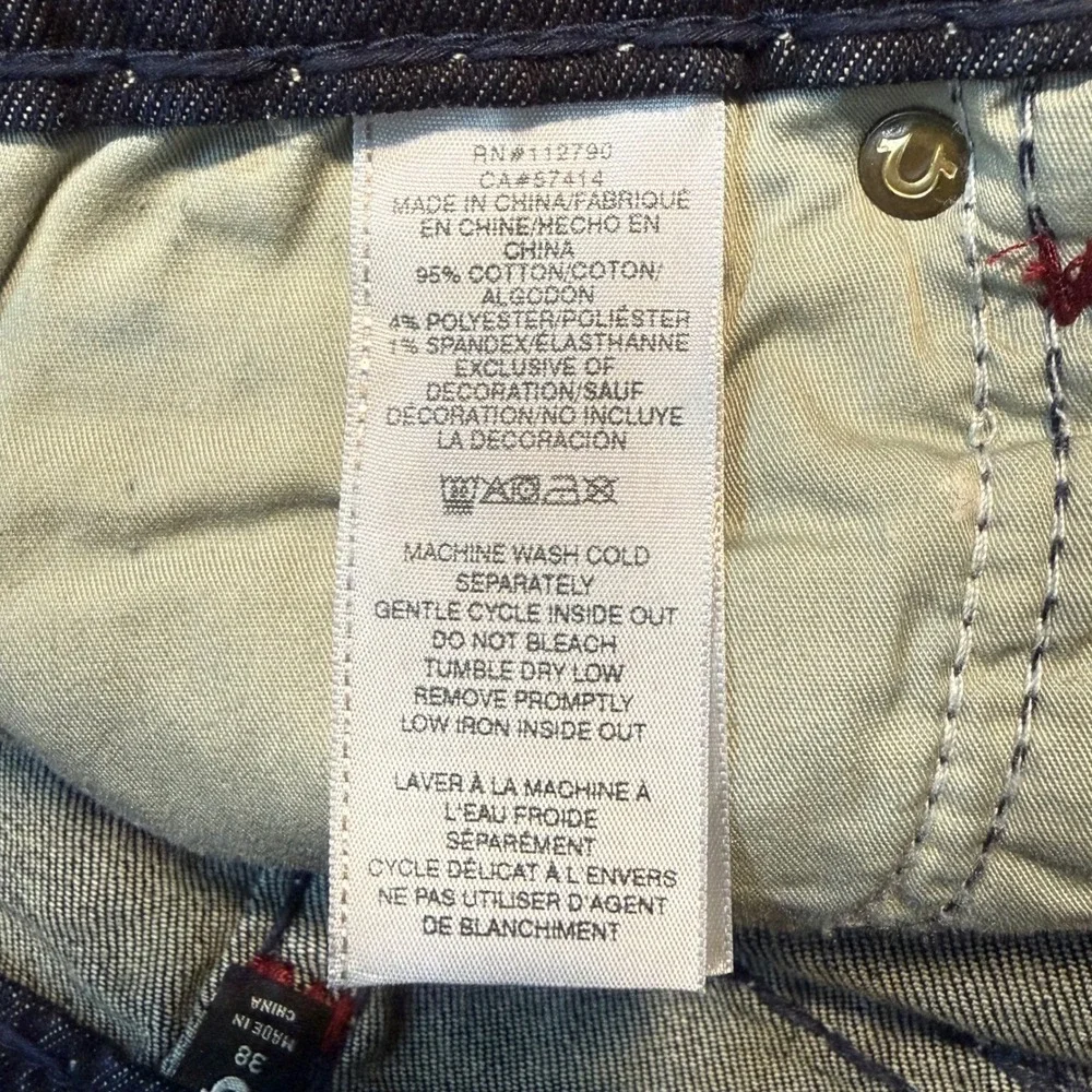 True Religion Rocco Y2K Streetwear Relaxed Skinny‎ Designer Denim Jeans Men 38